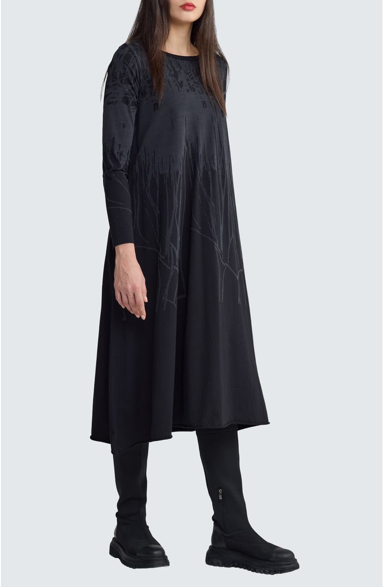 LUUKAA Lilith Printed Jersey Dress, Alternate, color, Ink Black