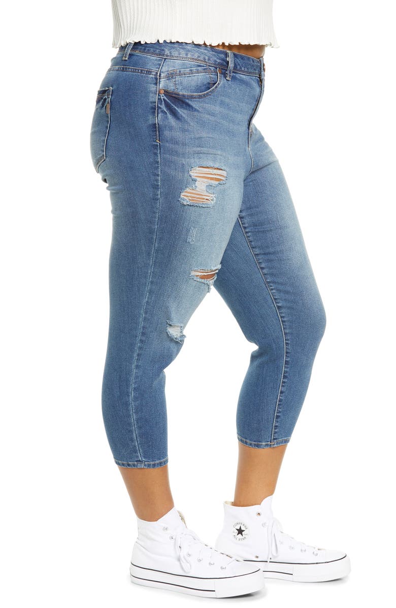 1822 Denim Distressed Capri Jeans, Alternate, color, 