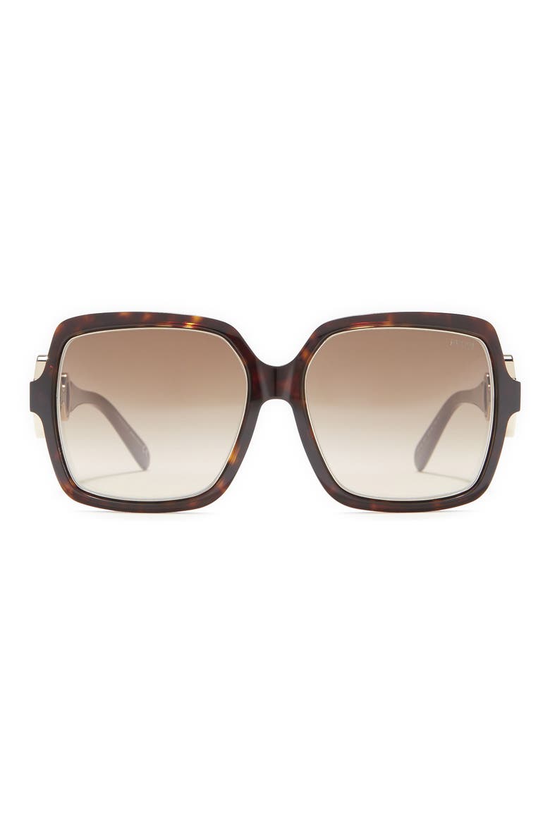 56mm Square Sunglasses, Main, color, DARK HAVANA GRADIENT BROWN
