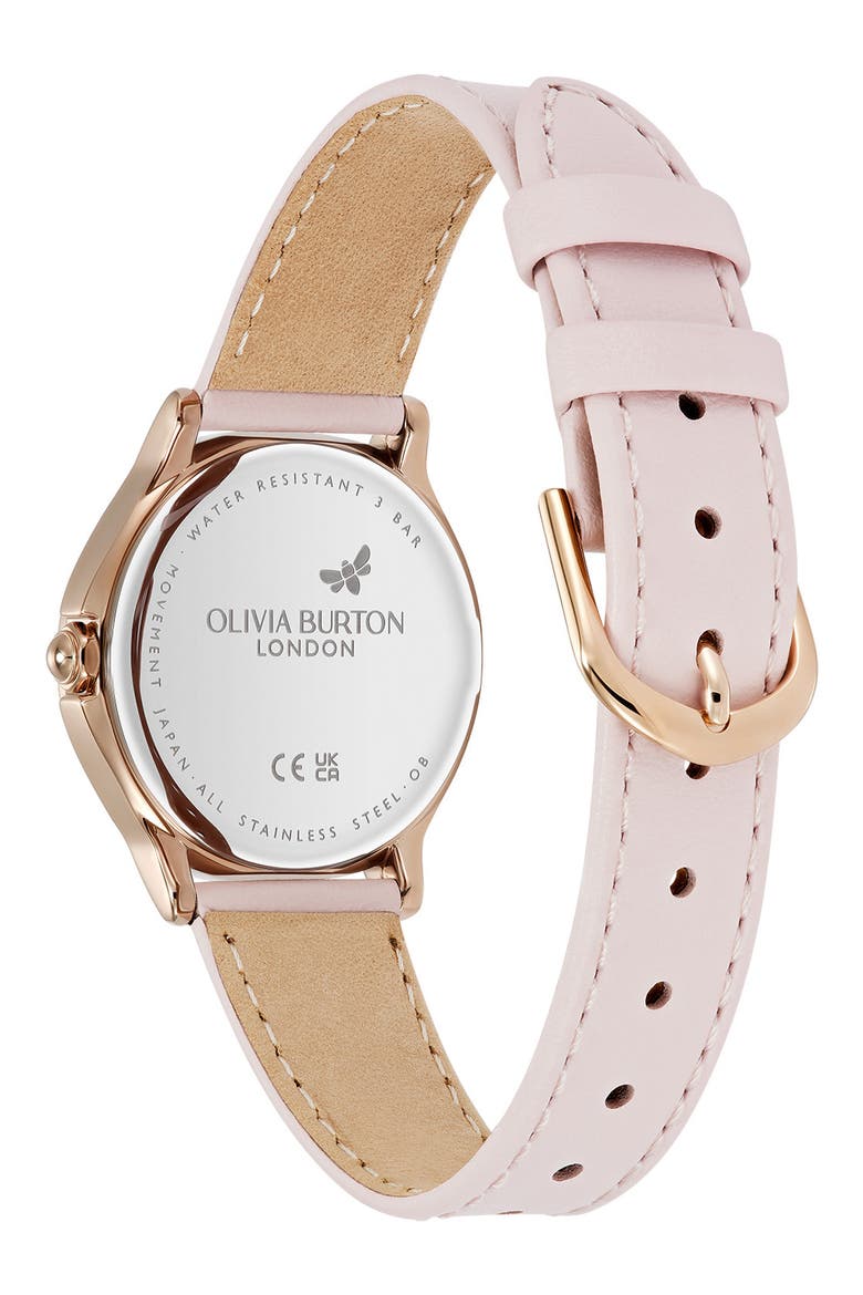 Classic Bee Leather Strap Watch, 30mm, Alternate, color, BLUSH