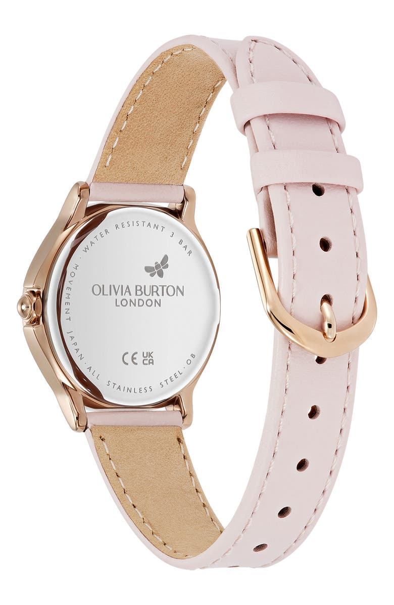 Olivia Burton Classic Bee Leather Strap Watch, 30mm, Alternate, color, 