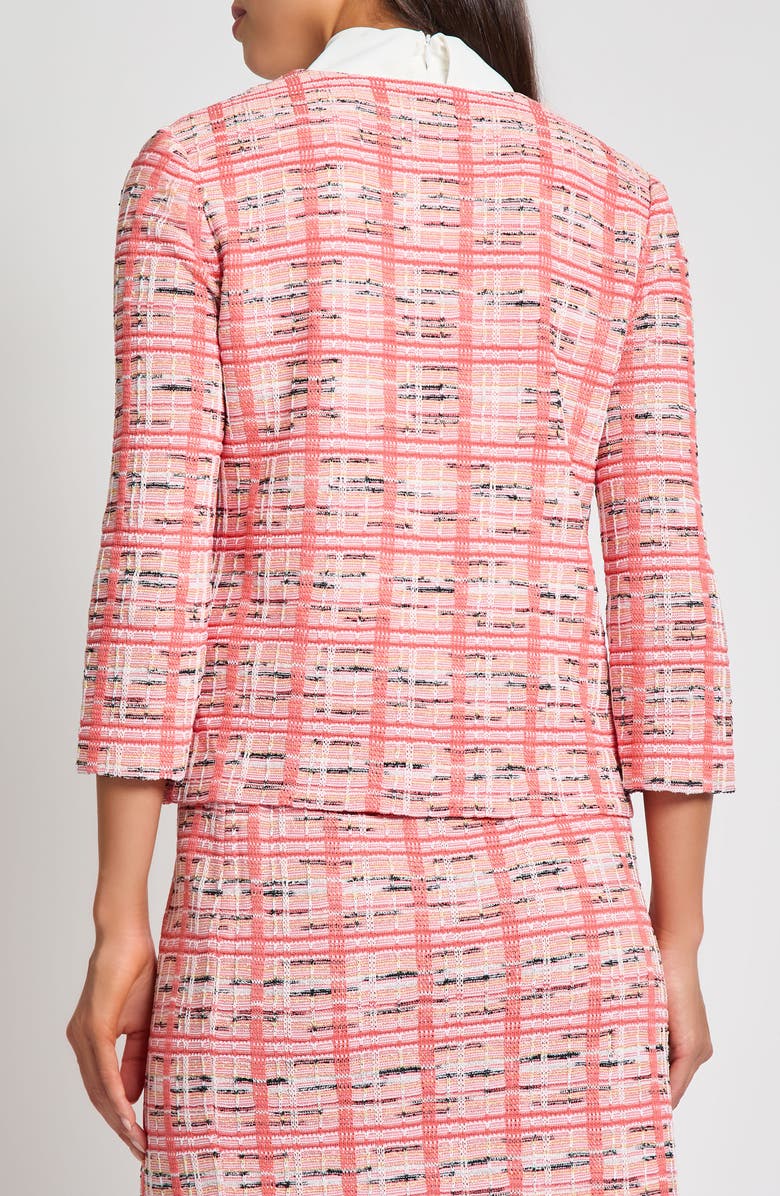 Ming Wang Plaid Knit Jacket, Alternate, color, 