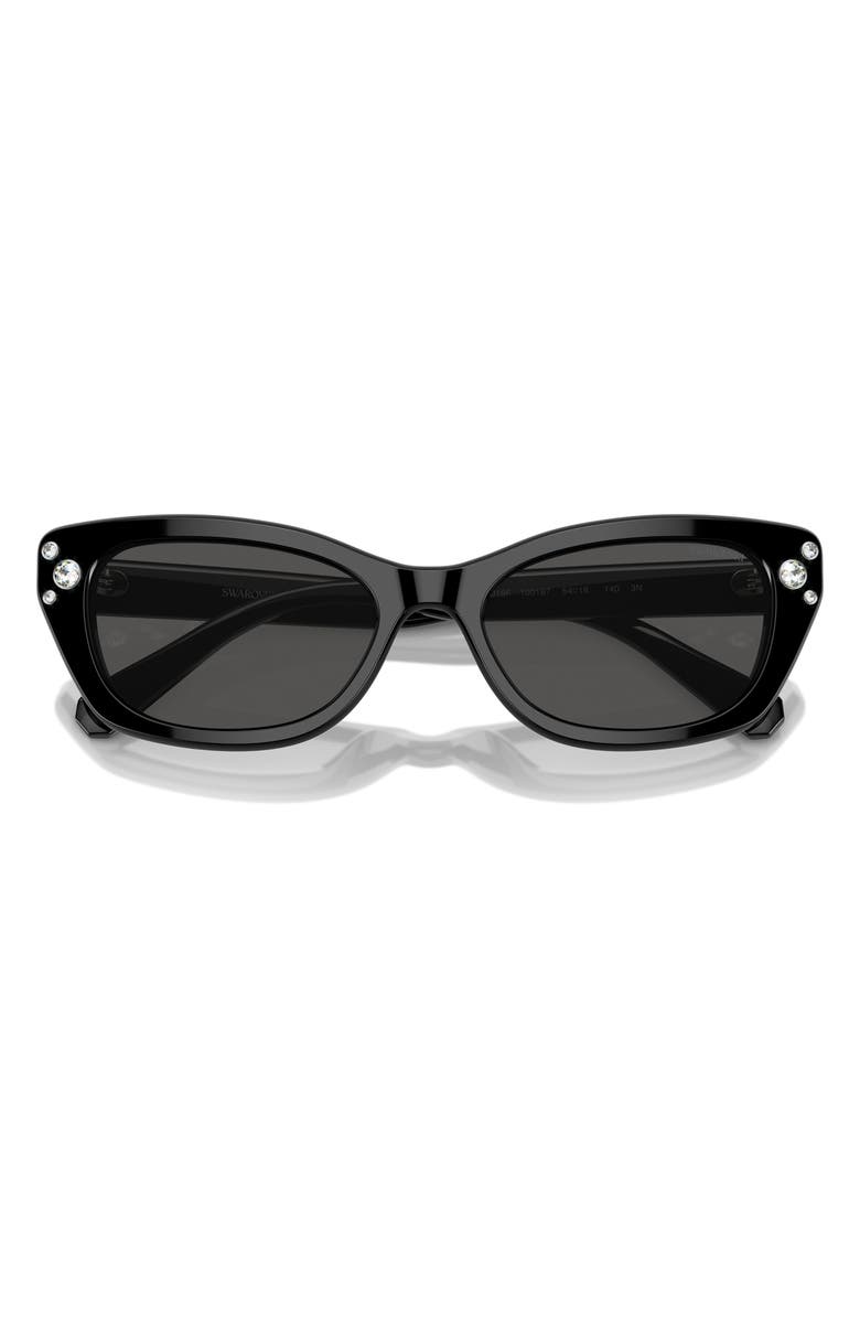 Swarovski 54mm Pillow Sunglasses, Alternate, color, Black