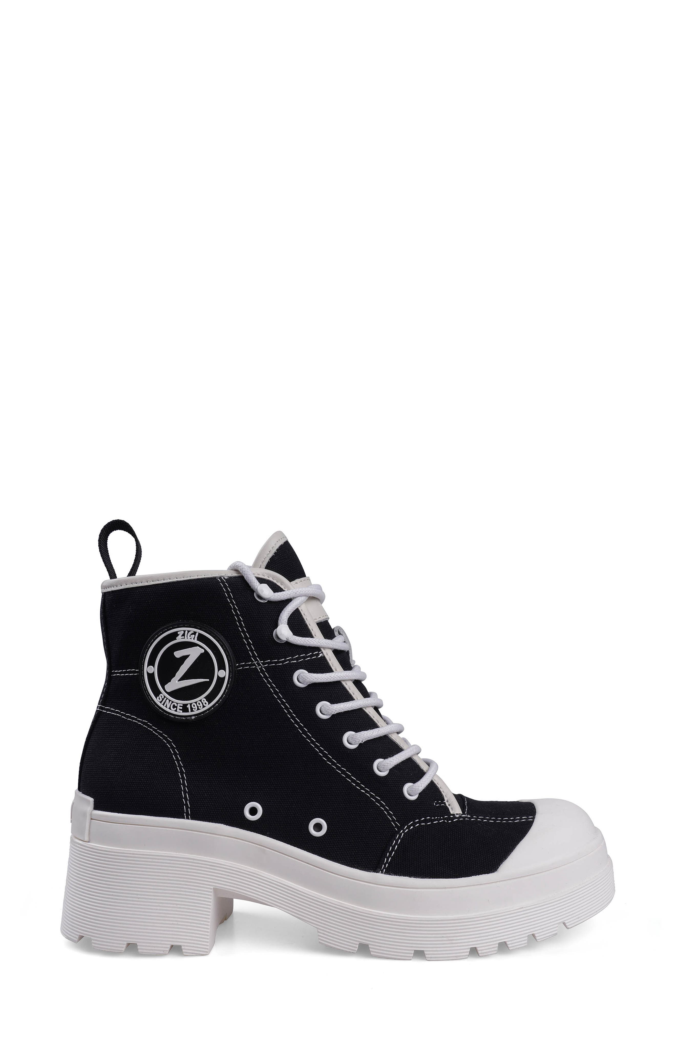 ZIGI Strellah High Top Sneaker, Alternate, color, Black Canvas
