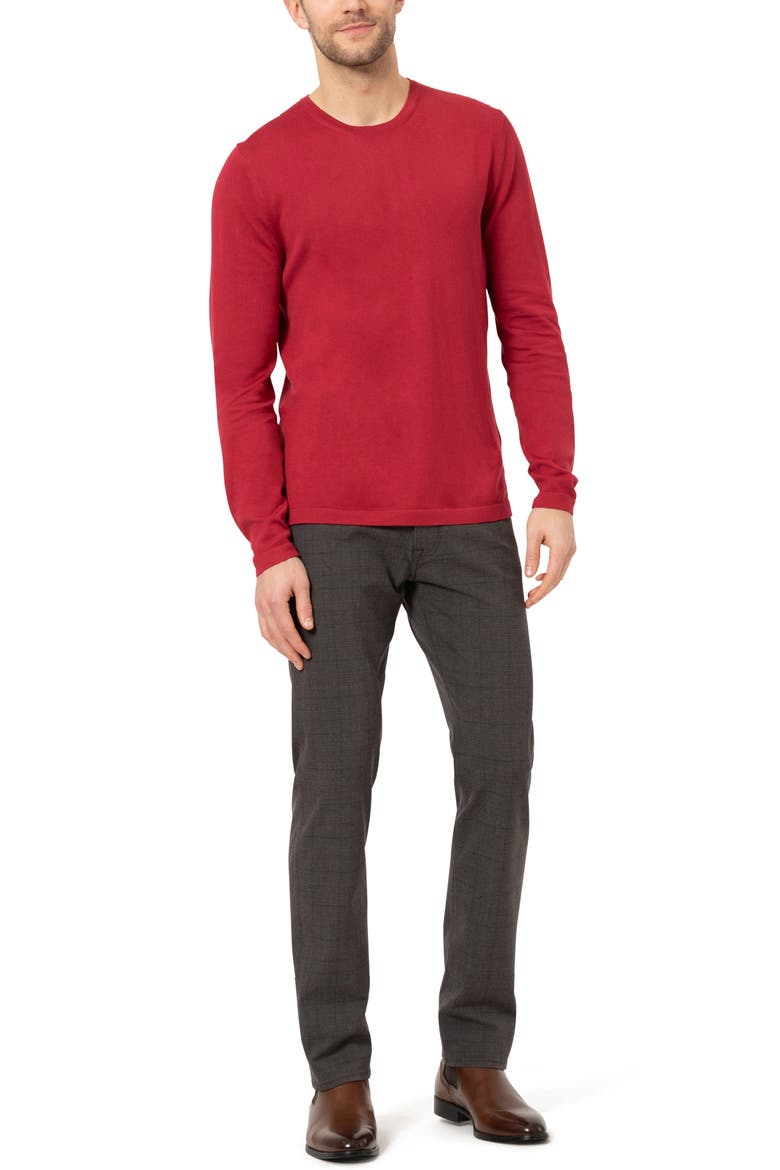 Courage Straight Leg Stretch Five-Pocket Pants, Alternate, color, BROWN ELITE CHECK