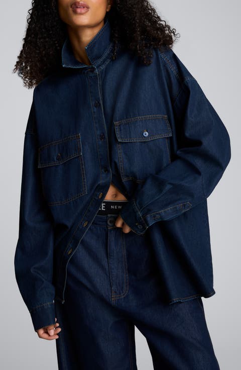 Oversize Denim Shirt (Ocean Rinse)