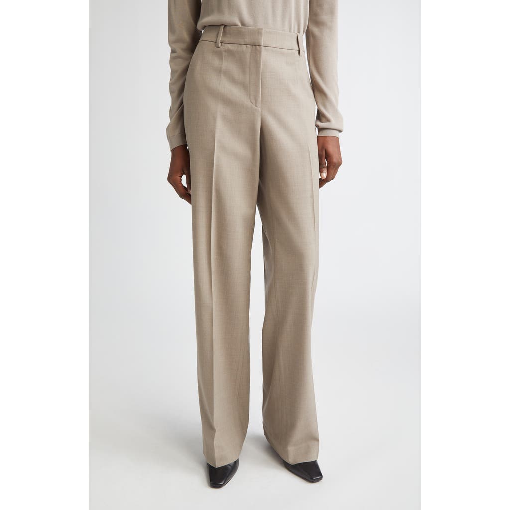 Lafayette 148 New York Gates Stretch Wool Straight Leg Pants In Brown