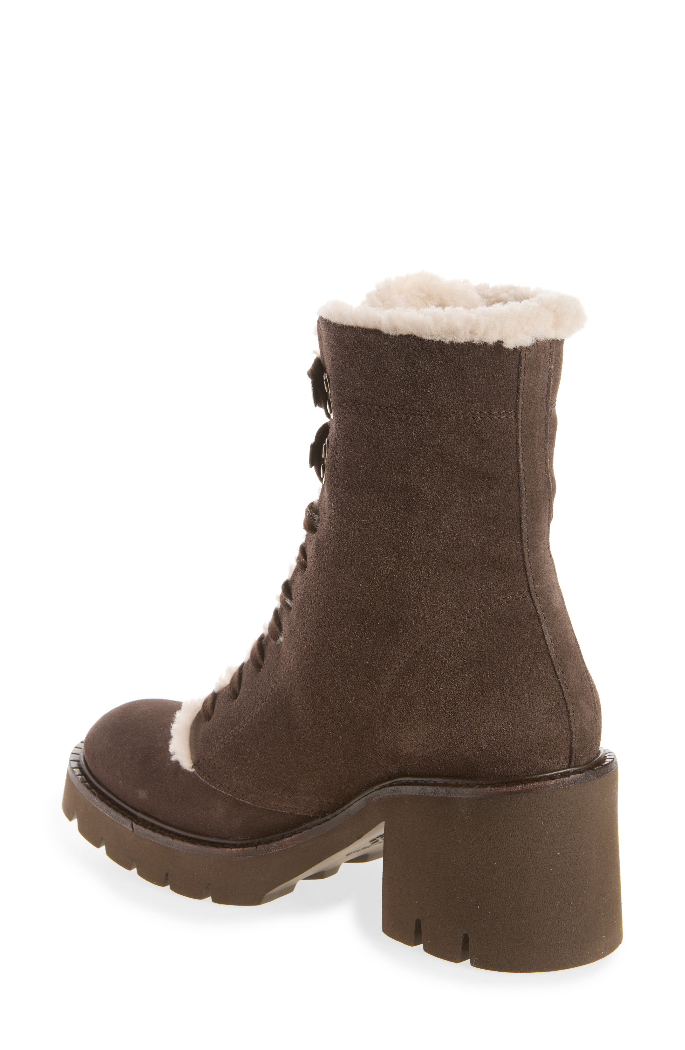 Zineta Shearling Lined Bootie, Alternate, color, BROWN VELOUR
