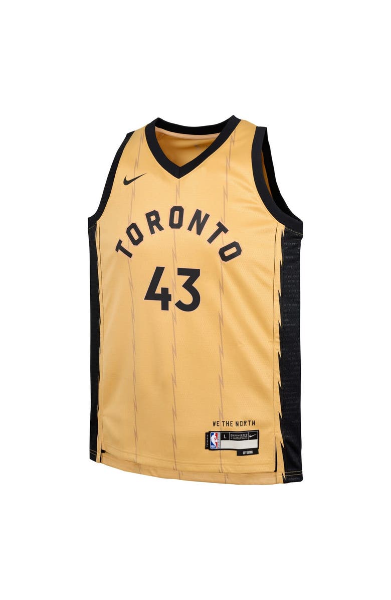 Nike Youth Nike Pascal Siakam Gold Toronto Raptors Swingman Replica Jersey - City Edition, Alternate, color,