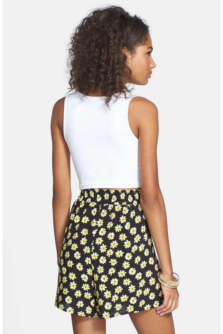 Tie Front Shorts, Alternate, color, BLACK FLORAL