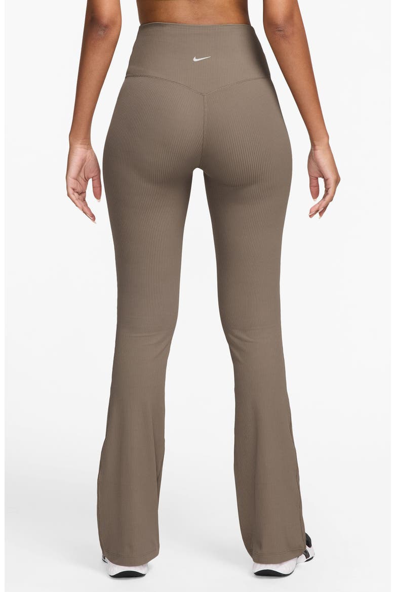 Zenvy Dri-FIT Cutout High Waist Flare Rib Leggings, Alternate, color, MINK BROWN/ BLACK/ WHITE