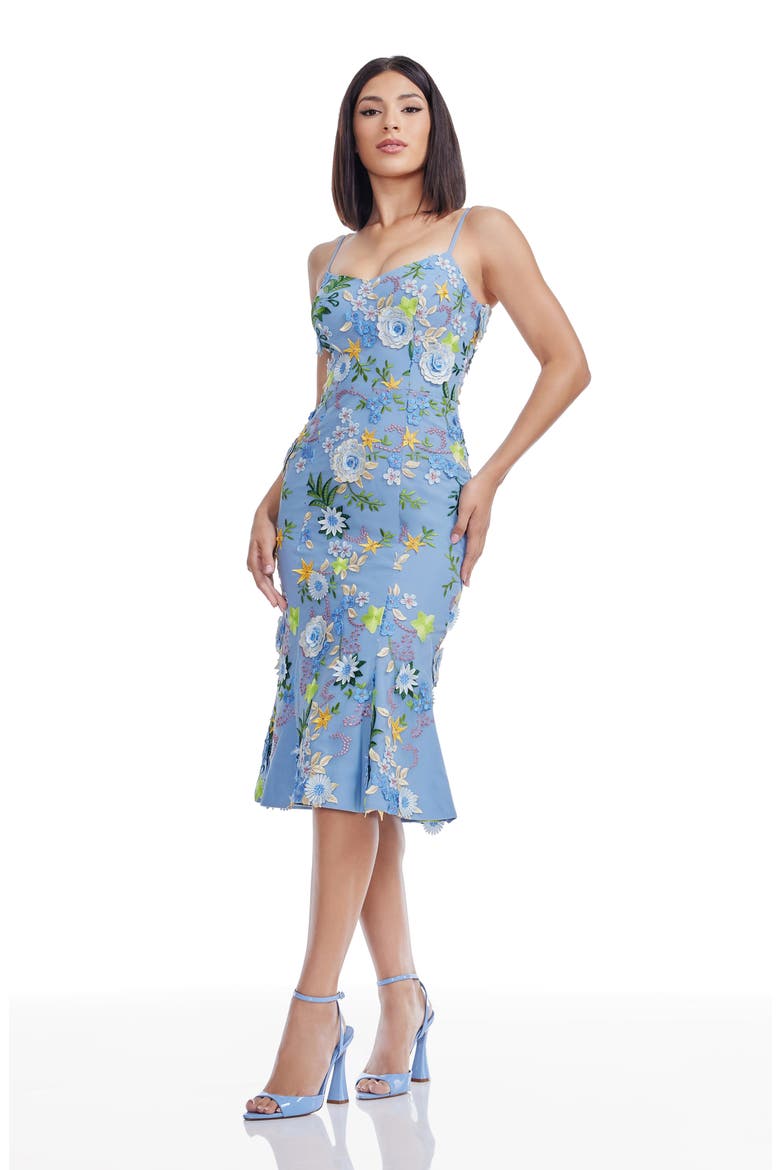 Allona Embroidered Cocktail Dress, Alternate, color, SKY MULTI