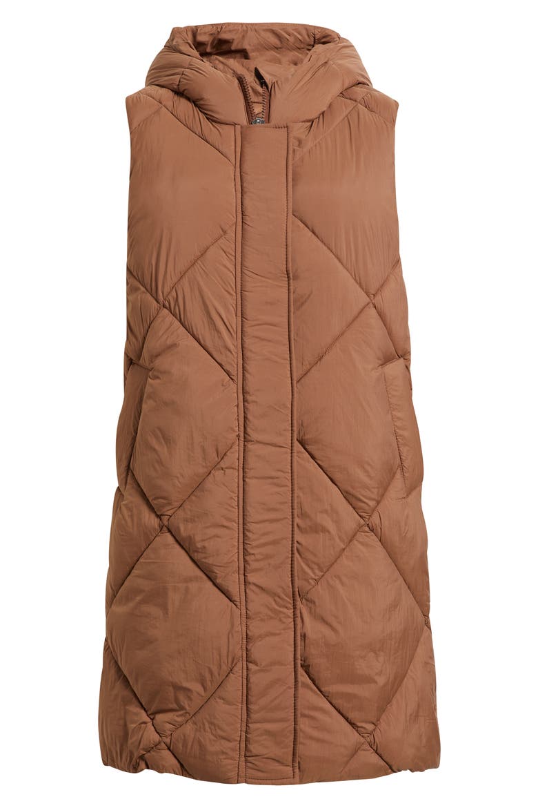 Quilted Hooded Puffer Vest, Alternate, color, MAPLE