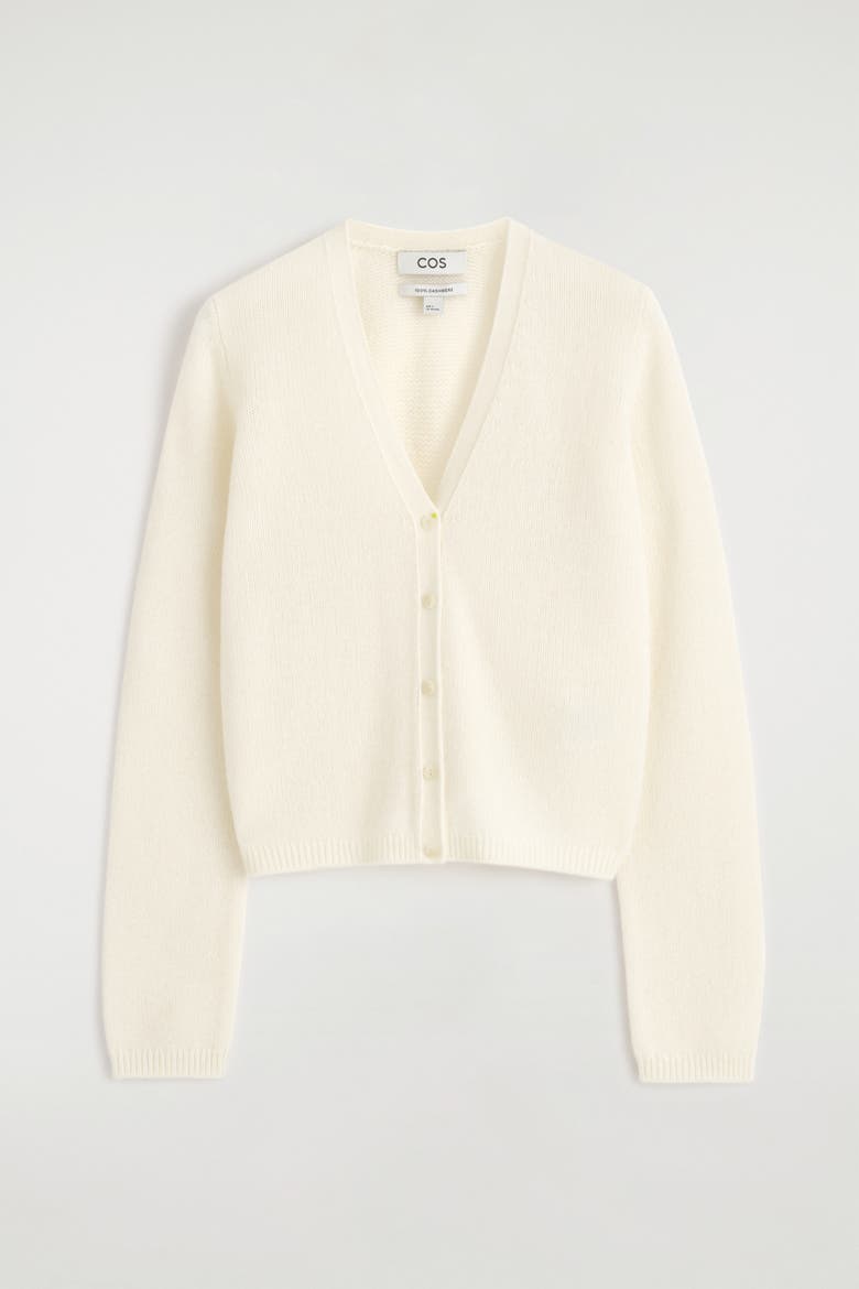 Cashmere V-neck Cardigan, Alternate, color, CREAM