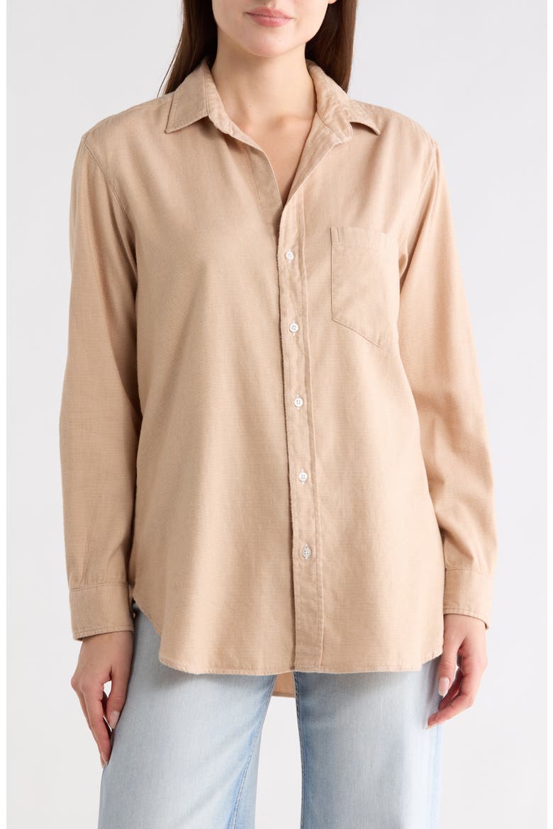Cotton Button-Up Shirt, Main, color, BEIGE