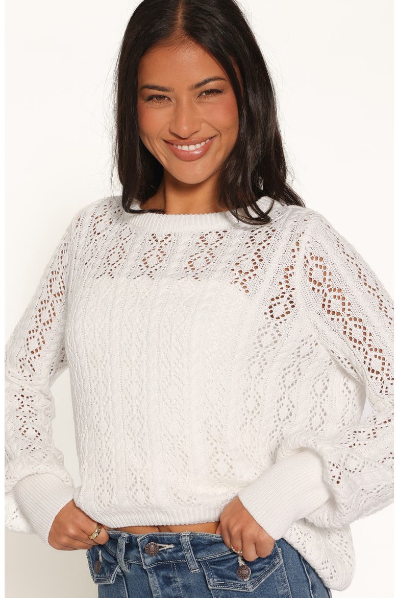 Tyler Pointelle Sweater, Alternate, color, WHITE