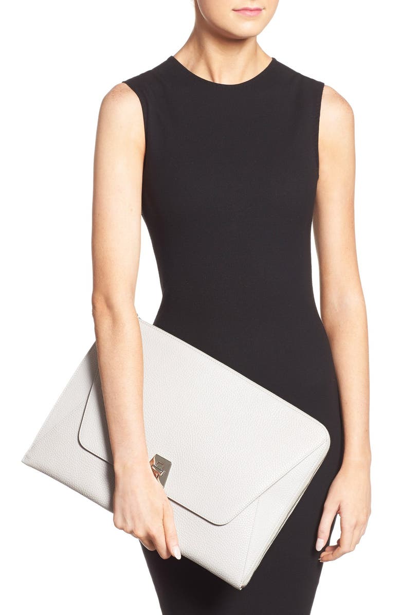 Akris 'Anouk' Leather Laptop Portfolio, Alternate, color,