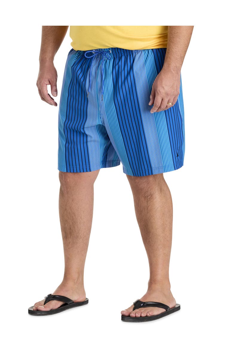 Nautica Big & Tall Vertical Stripe Swim Trunks, Main, color, Olympicblu