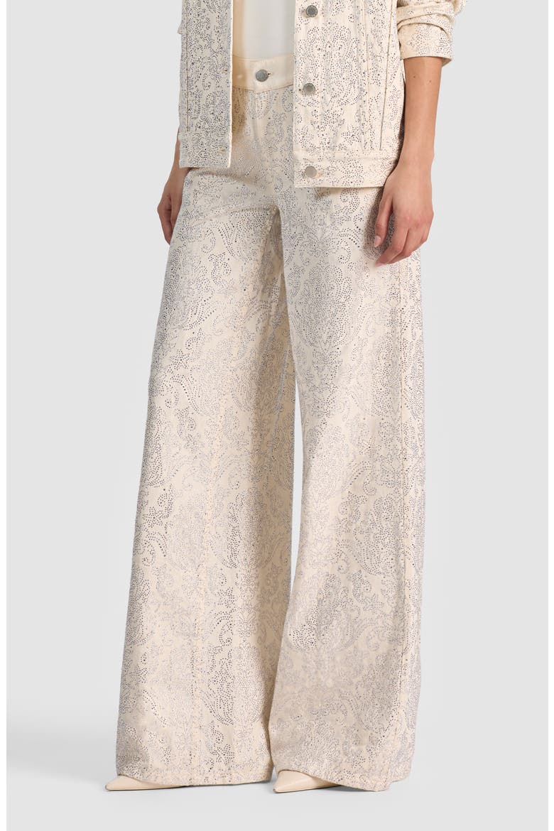 Amazing Stud Embellished Baggy Wide Leg Jeans, Alternate, color, OFF WHITE/ MULTI