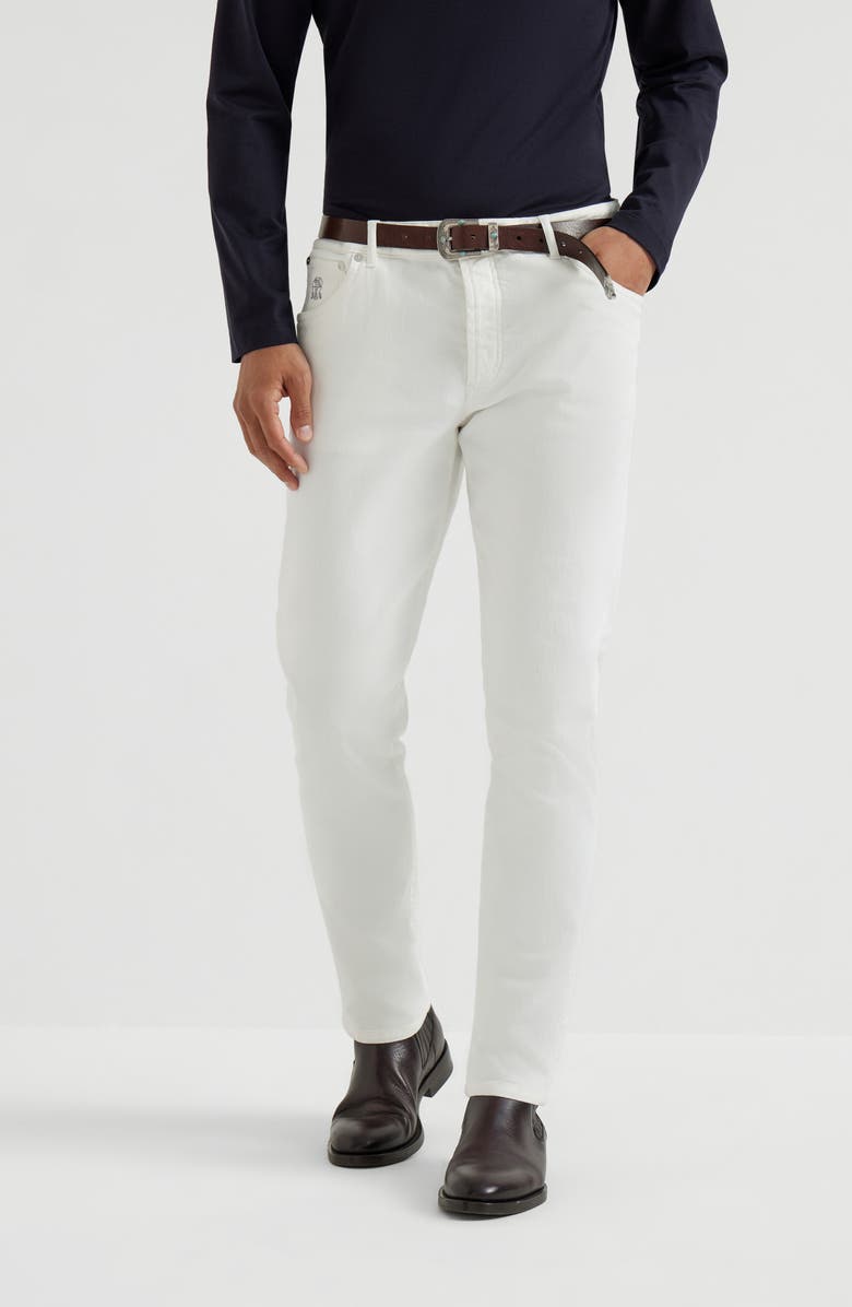 Brunello Cucinelli Garment-dyed trousers, Alternate, color, White