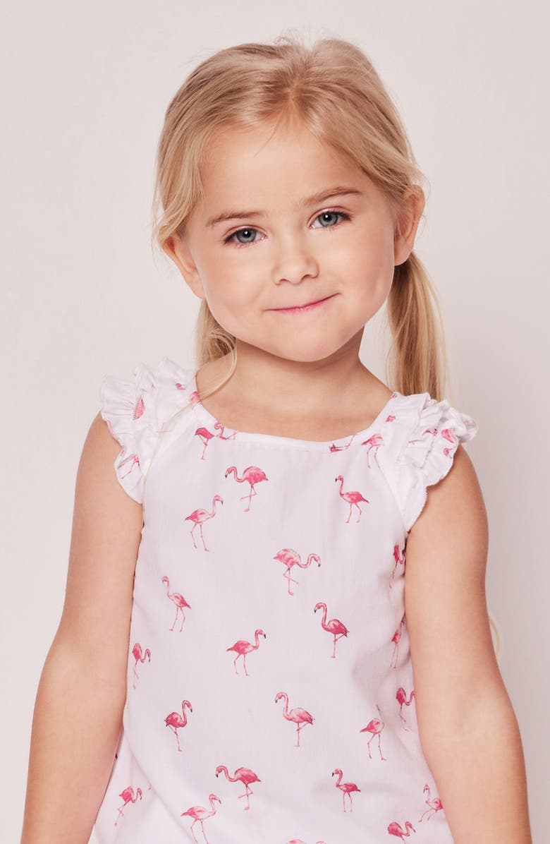Petite Plume Kids' Amelie Flamingo Print Two-Piece Short Pajamas, Alternate, color, 