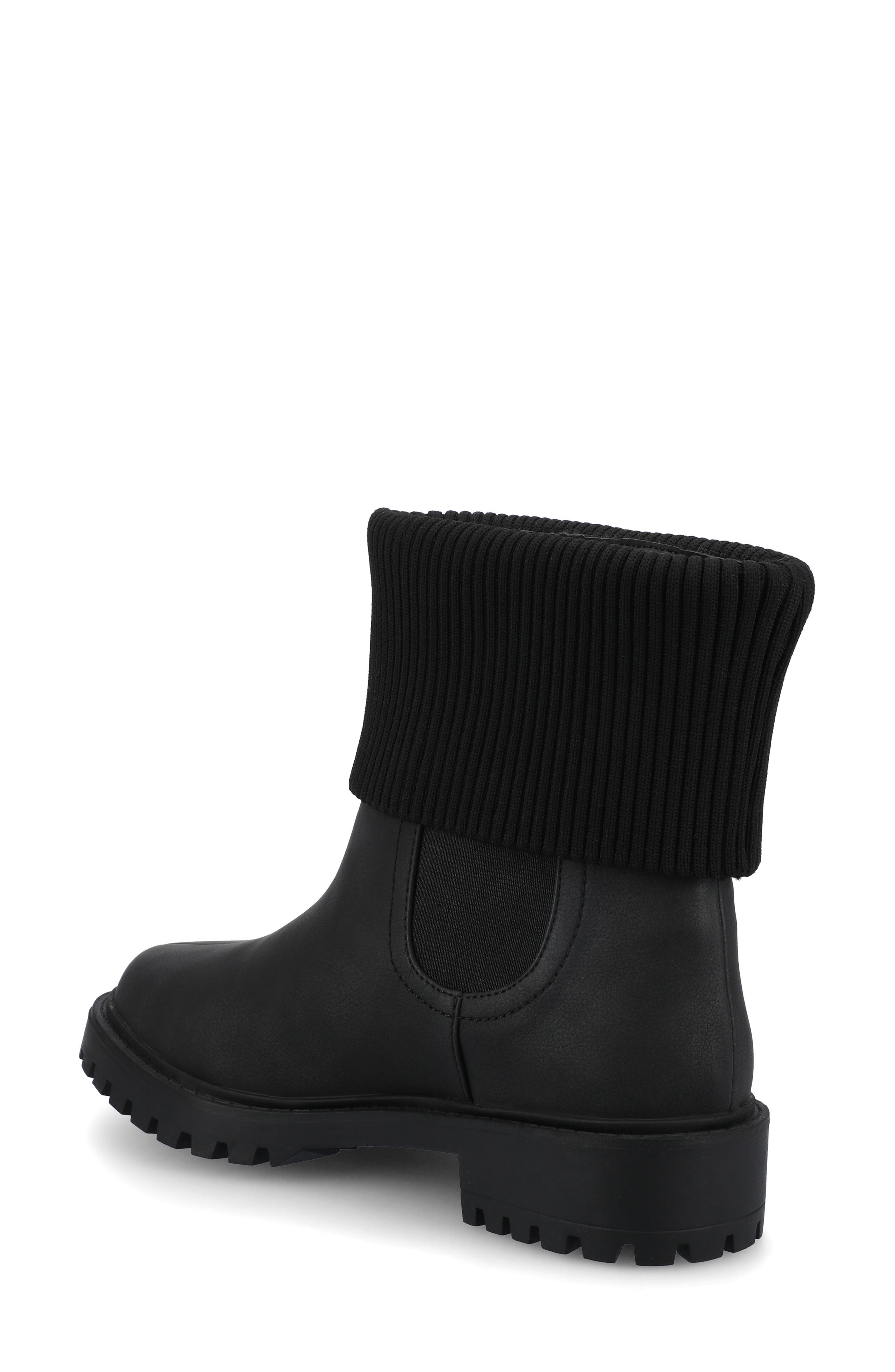 Journee Collection Isabeau Knit Collar Chelsea Boot - Wide Width Available, Alternate, color, Vintage/ Black
