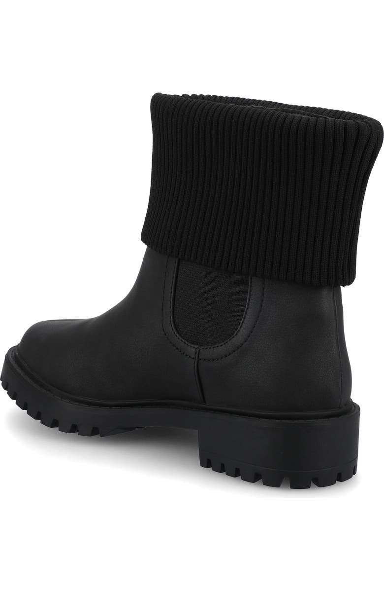 Journee Collection Isabeau Knit Collar Chelsea Boot - Wide Width Available, Alternate, color, Vintage/ Black