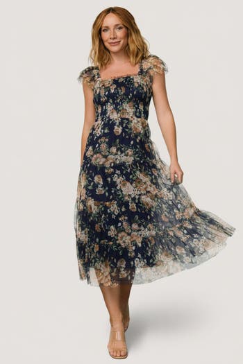 tie back midi dress Meadow Tie Back Midi Dress / Lemongrass