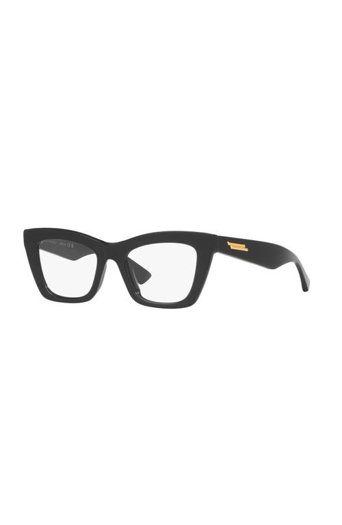 Bottega Veneta 50mm Rectangle Optical Glasses In Black