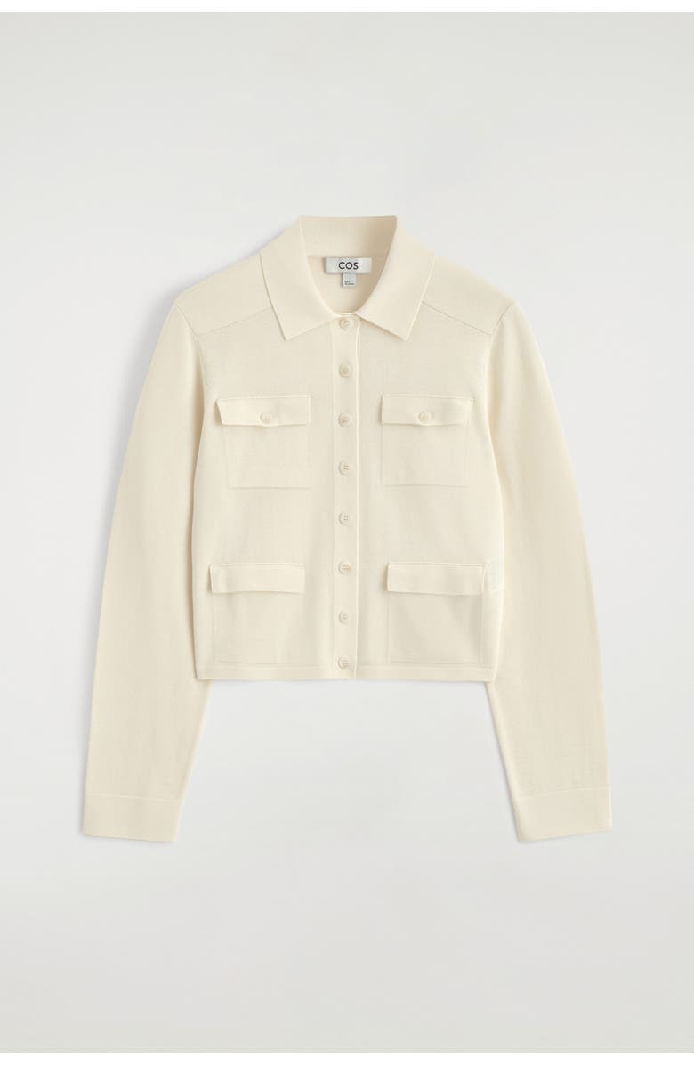 COS Pocket-detail Knitted Cotton Cardigan, Alternate, color, Off-White