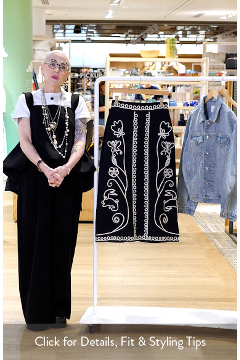 Sorina Embroidered Cotton & Linen Midi Skirt video