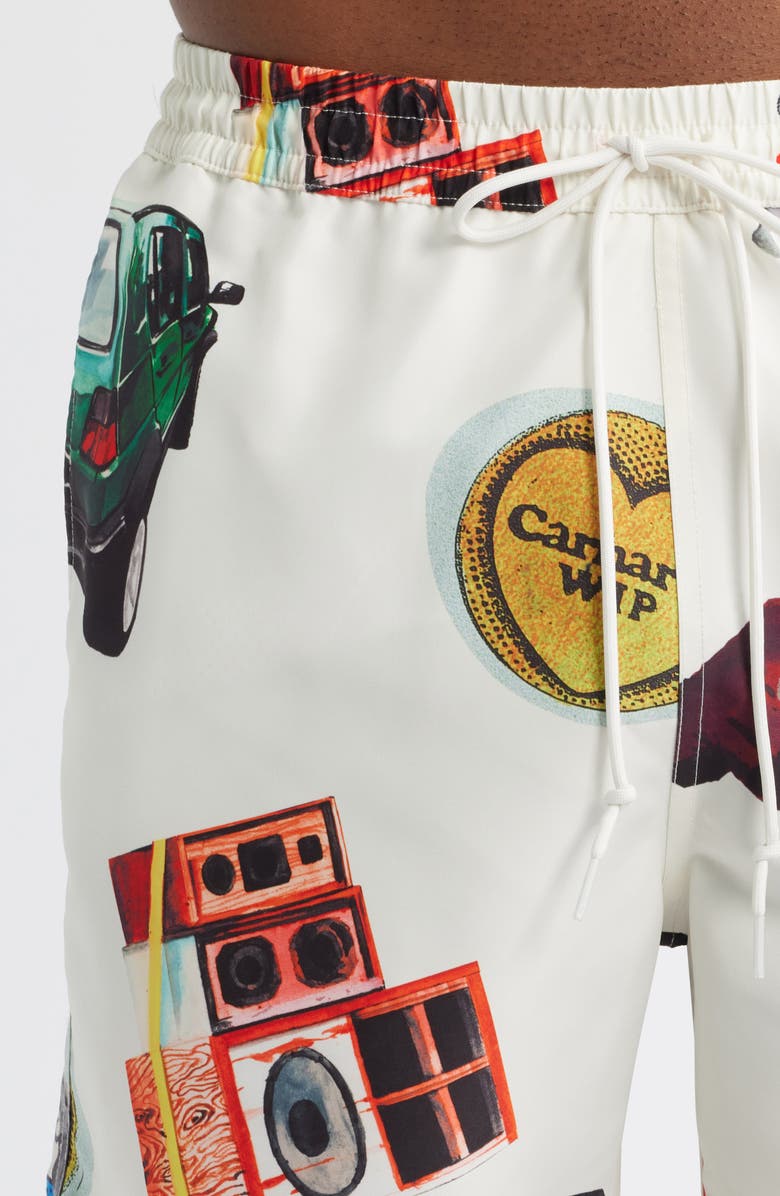Carhartt Work In Progress Slater Swim Trunks, Alternate, color, Jacob Rochester Print Wax