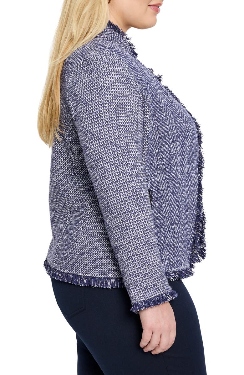 NIC+ZOE Fringe Mixed Knit Jacket, Alternate, color,