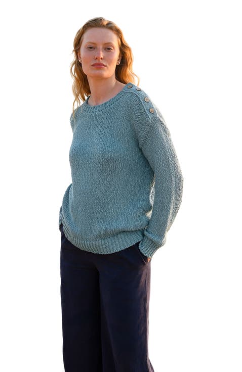 Slub Knit Button Detail Sweater