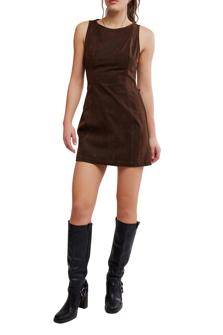 free people suede mini dress Free People Atlas Suede Mini Dress in Chicory Coffee
