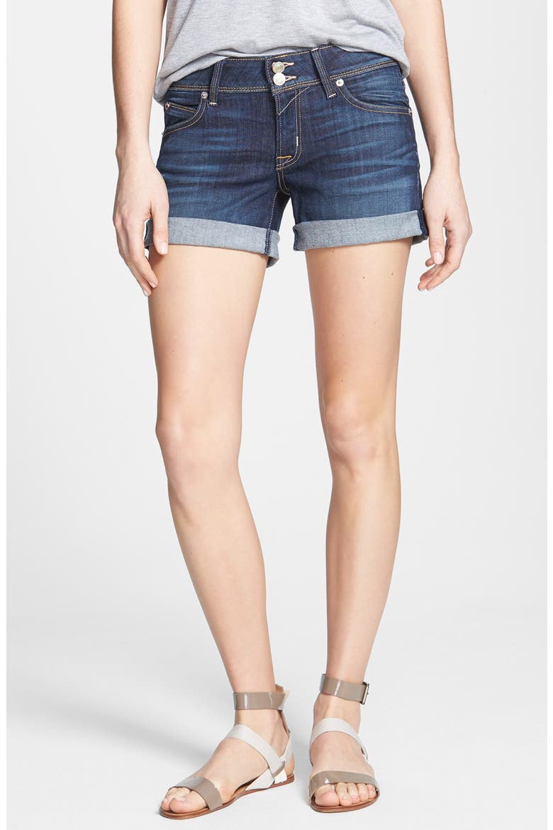 'Croxley' Cuff Denim Shorts, Main, color, STELLA