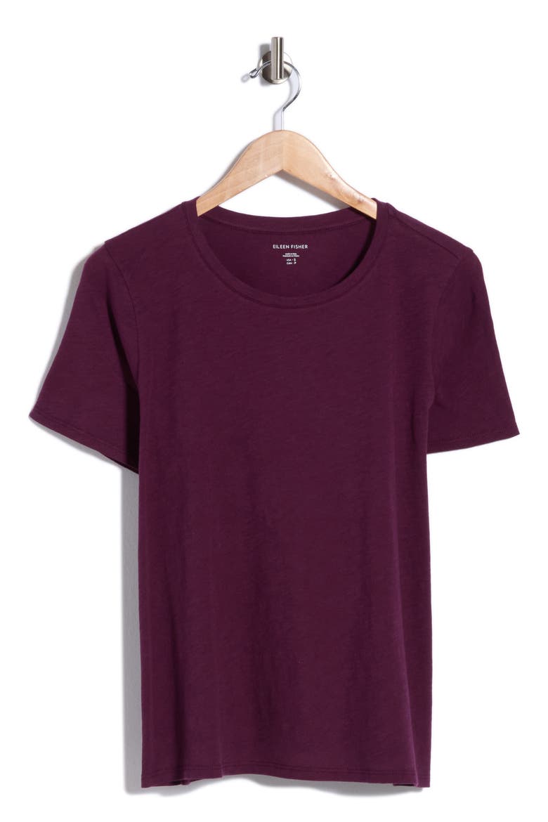 Crewneck Short Sleeve Organic Cotton T-Shirt, Alternate, color, BLACKBERRY