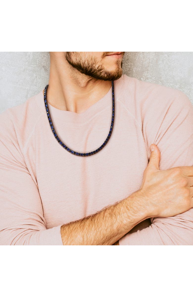 DELMAR Men's Lab Created Sapphire Necklace, Alternate, color, 
