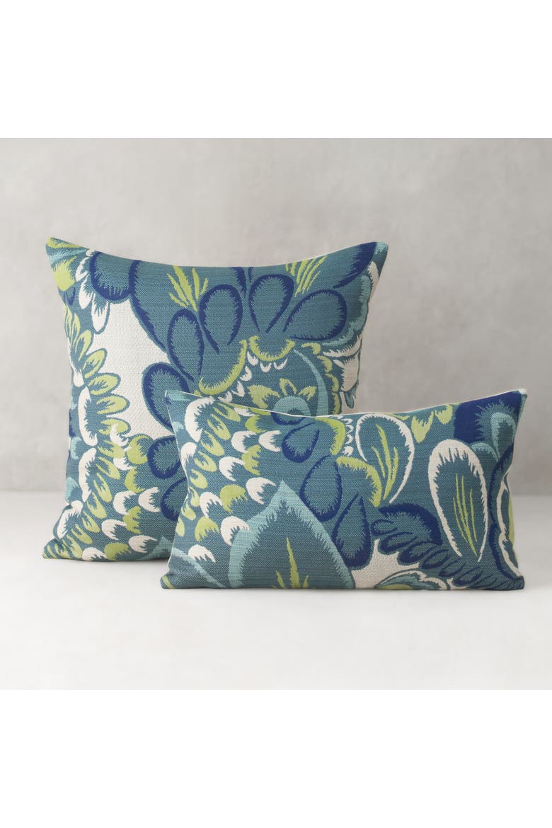 Floral Wave Jacquard Indoor & Outdoor Woven Accent Pillow, Alternate, color, Multi