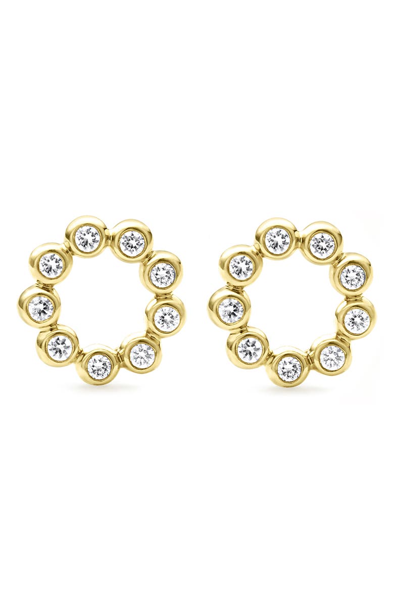LAGOS KSL Diamond Round Stud Earrings, Main, color, Gold Diamond