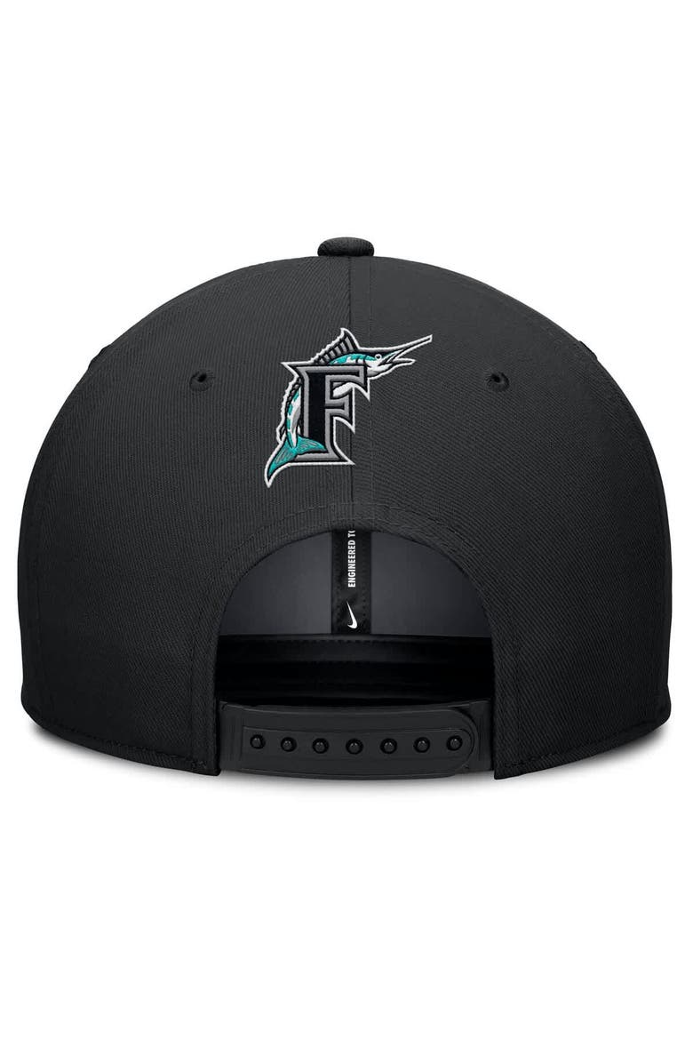 Men's Nike Gray/Black Florida Marlins Cooperstown Collection Pro Performance Snapback Hat, Alternate, color, Gray
