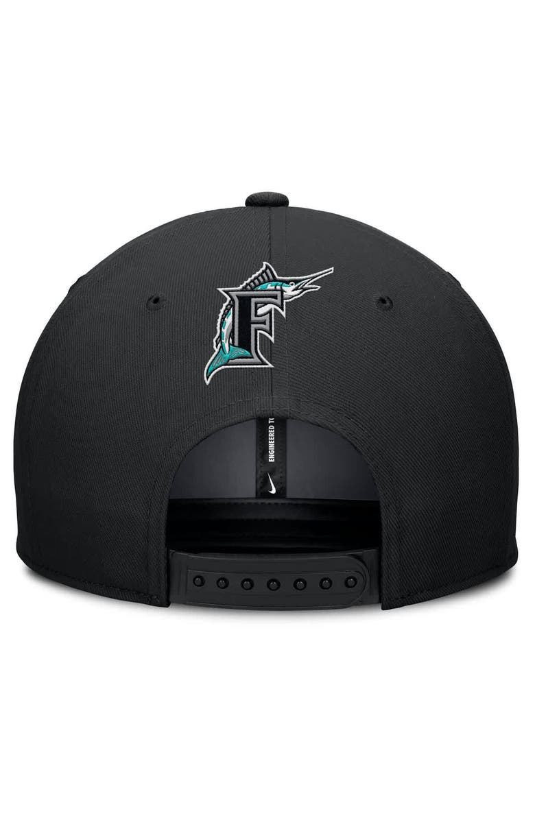Nike Men's Nike Gray/Black Florida Marlins Cooperstown Collection Pro Performance Snapback Hat, Alternate, color, Gray