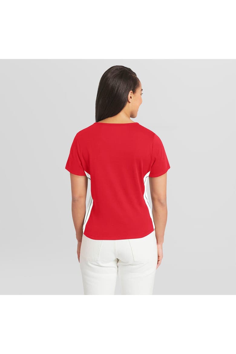 Women's WEAR by Erin Andrews  Red Philadelphia Phillies Notch Neck Cropped T-Shirt, Alternate, color, Red