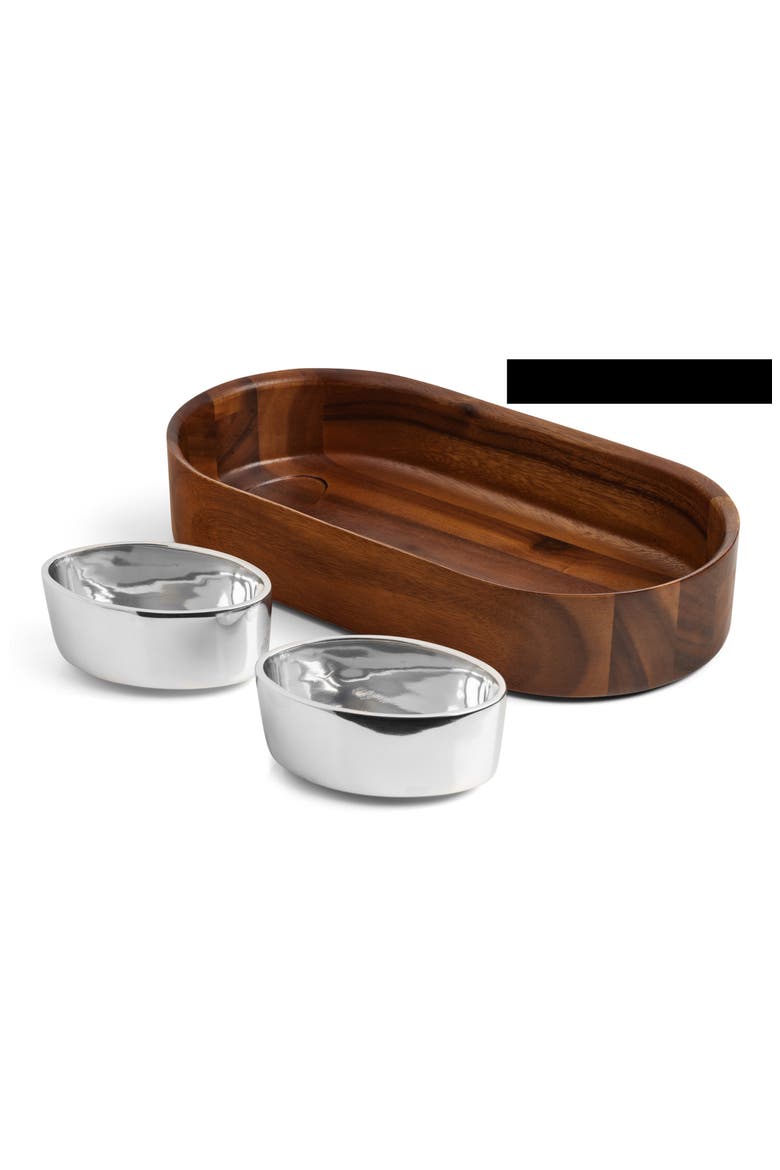 Oblong Nest Chip & Dip Set, Alternate, color, BROWN