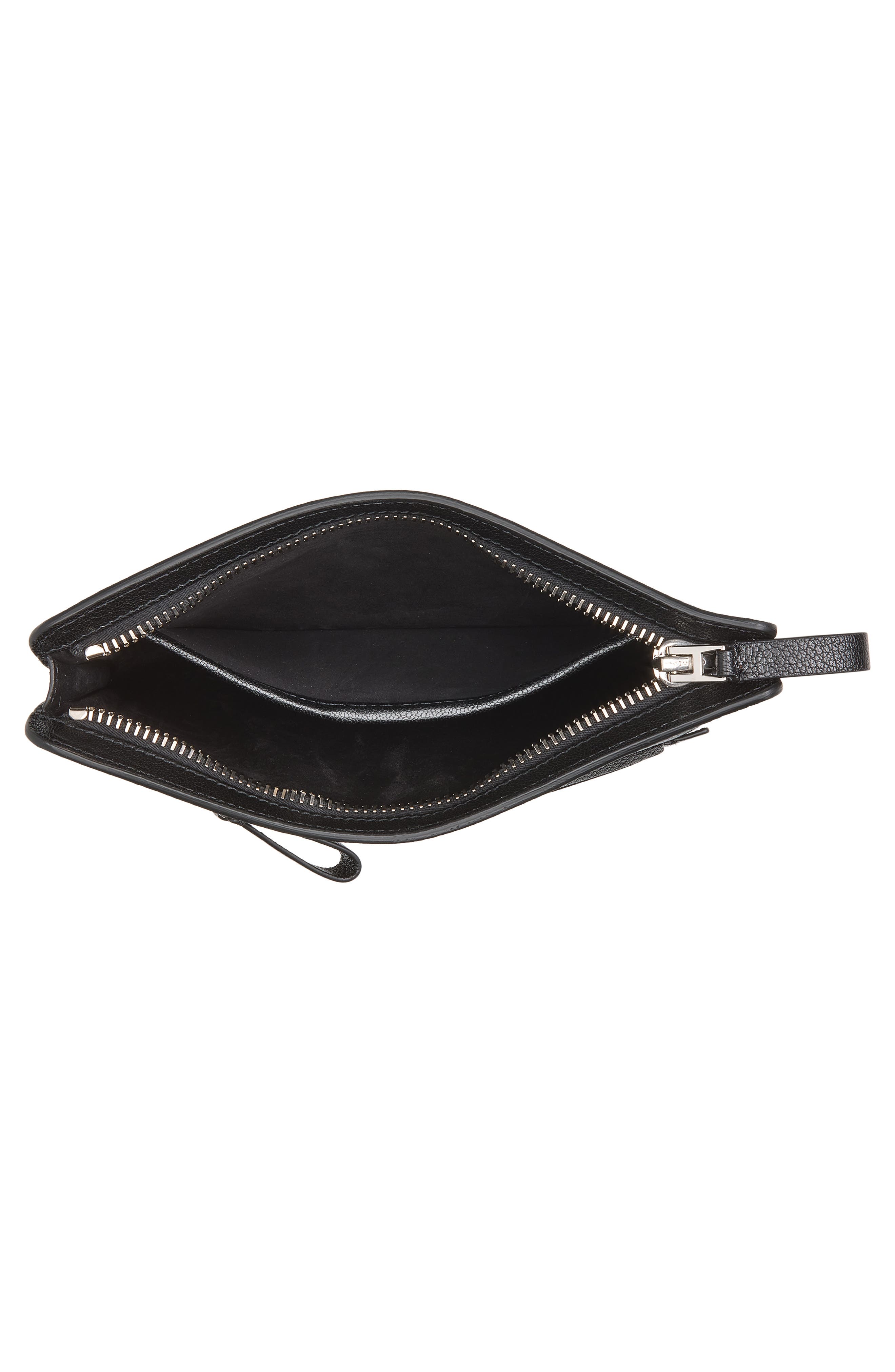 Victor Shiny Grain Leather Portfolio, Alternate, color, BLACK