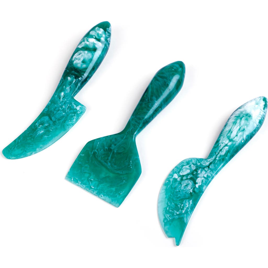 Casa Amarosa Set of 3 Resin Cheese Knives in Green  product