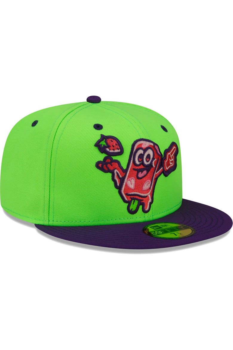 Men's New Era Green Beloit Sky Carp Copa De La Diversion 59FIFTY Fitted Hat, Alternate, color, Green