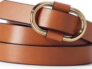 Lands' End Adjustable Skinny Leather Belt
