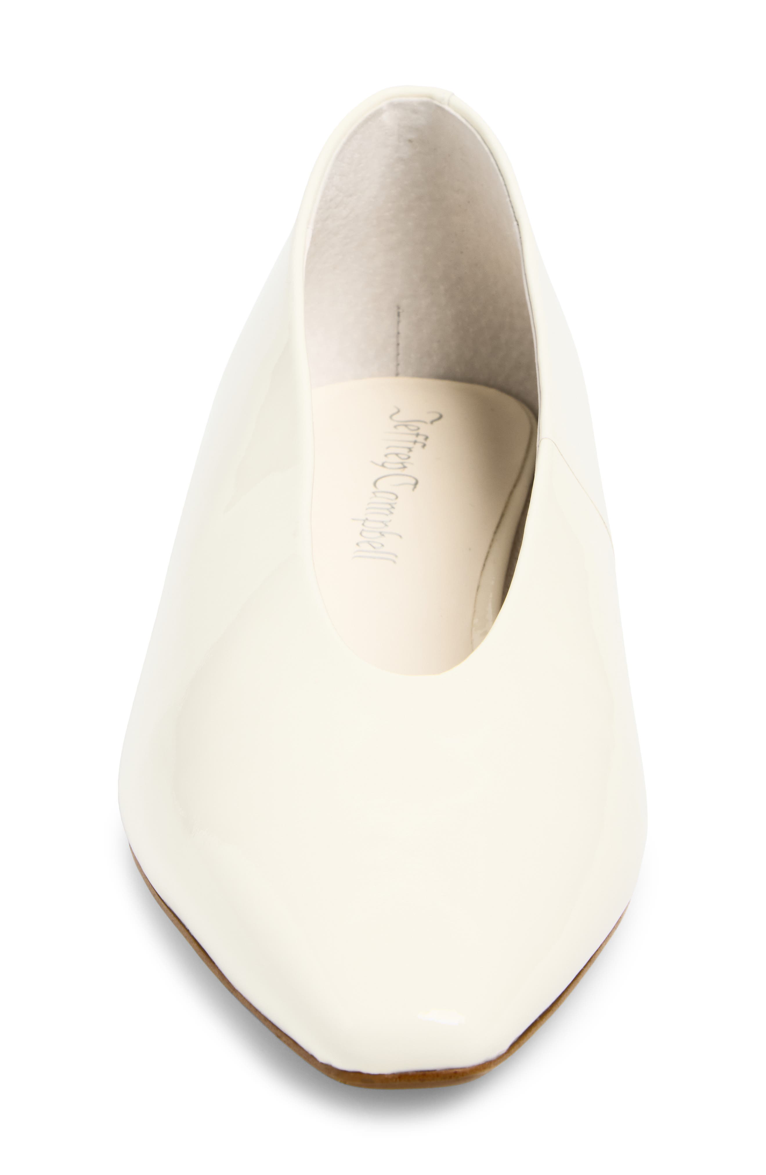 Hinted Pointed Toe Flat, Alternate, color, IVORY PATENT