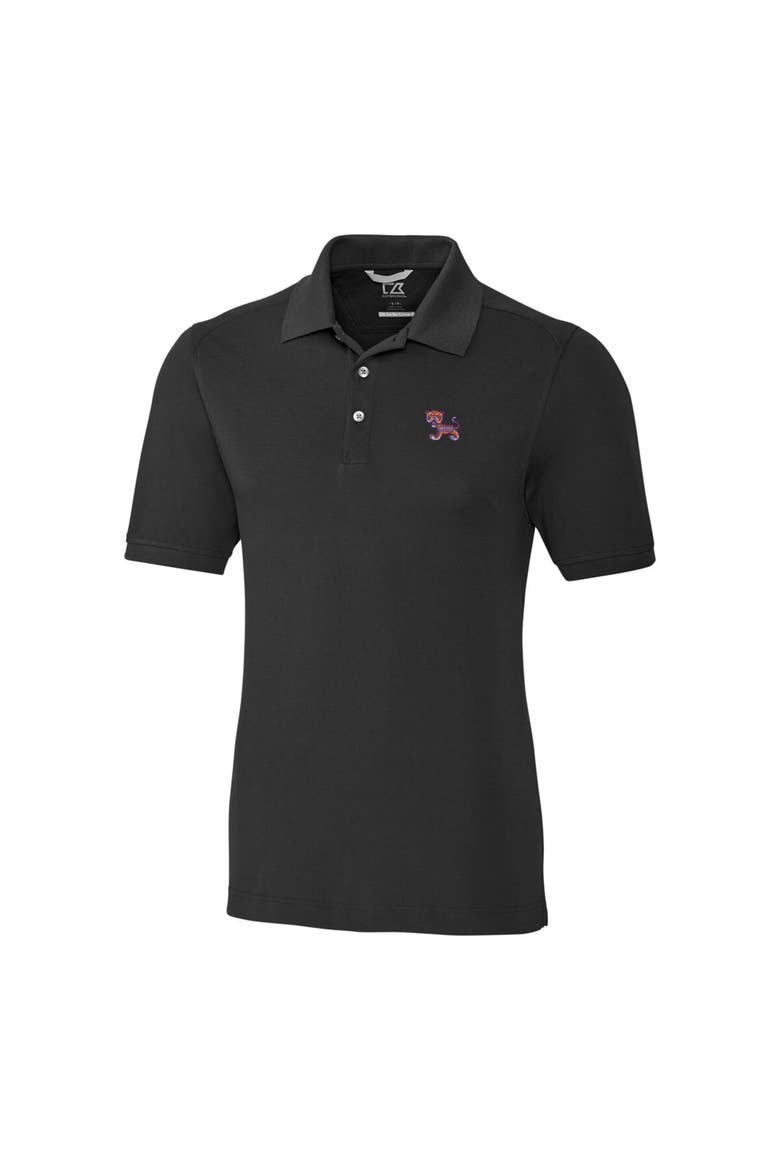 Men's Cutter & Buck Black Clemson Tigers Vault Advantage Tri-Blend Pique Big & Tall Polo, Alternate, color, Black